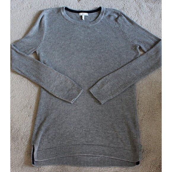 Joie - Idella Waffle Weave Cashmere Blend Base Layer Pullover Sweater, Grey, Sml - Picture 4 of 11